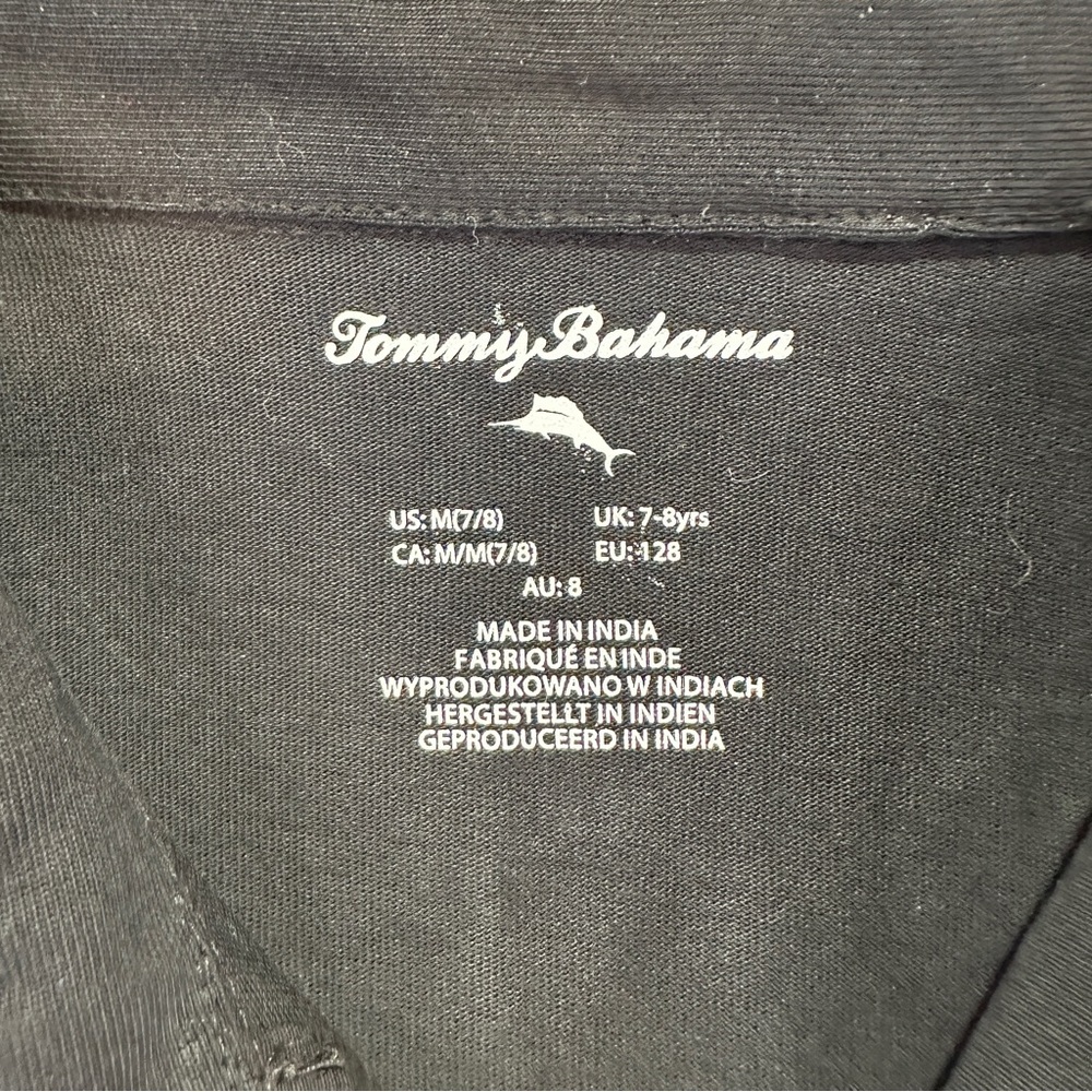 NWT Tommy Bahama Kids Plaid Collared Black Long-Sleeve Shirt - Medium 7/8 - Picture 4 of 12